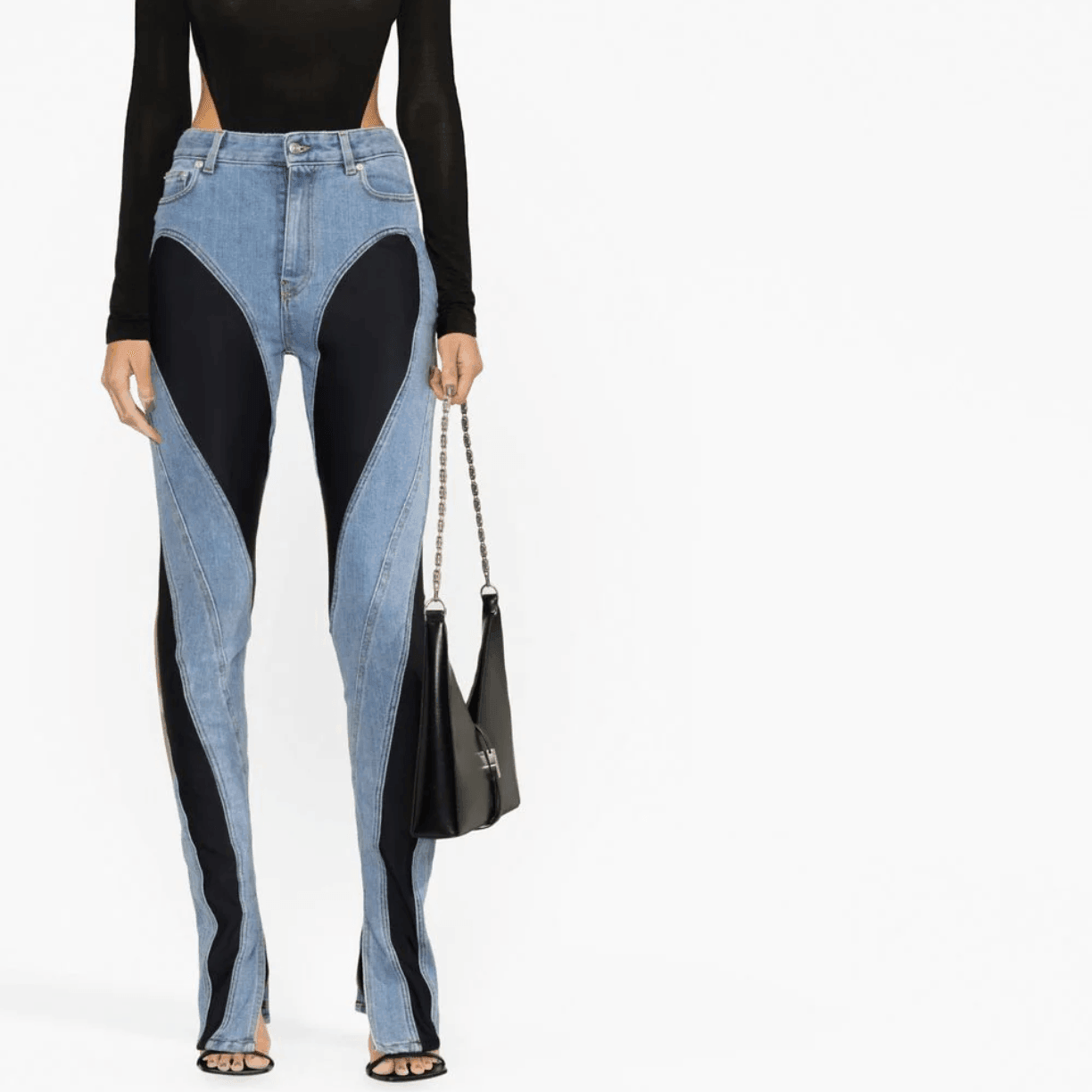 Faiza Two-Tone High Waist Jeans - Blue / S - Be My Shine