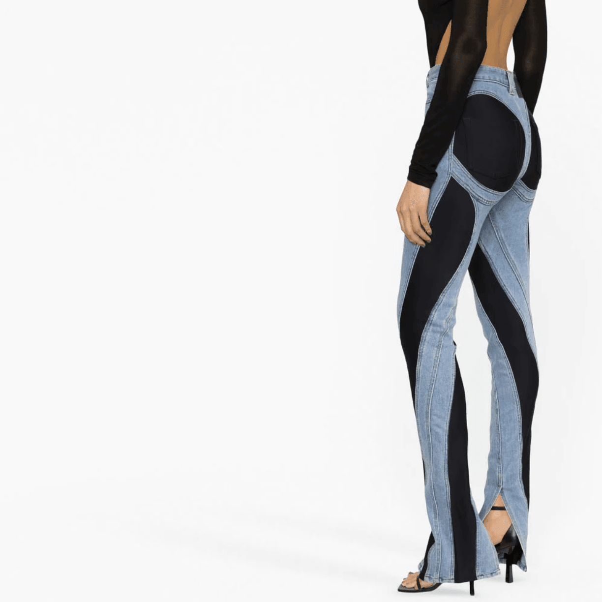 Faiza Two-Tone High Waist Jeans - Blue / S - Be My Shine