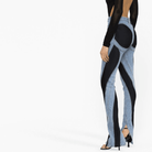 Faiza Two-Tone High Waist Jeans - Blue / S - Be My Shine
