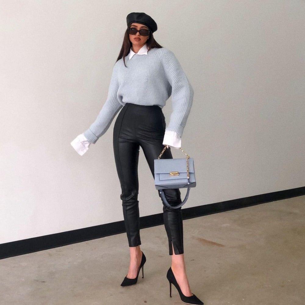 Fantine Faux Leather Pants - Black / S - Be My Shine