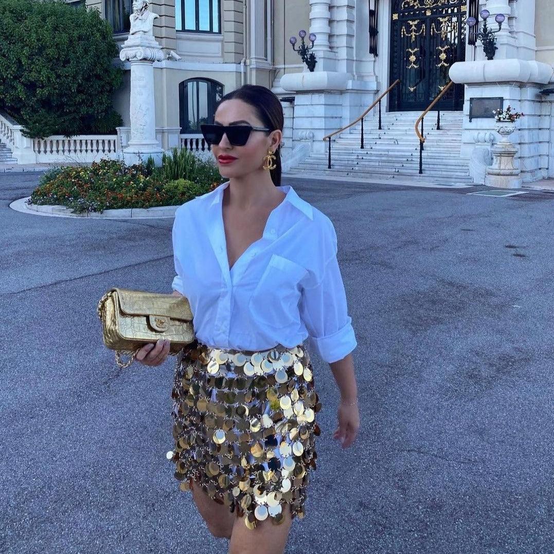 Galena Sequin Embellished Mini Skirt - Black / XS - Be My Shine