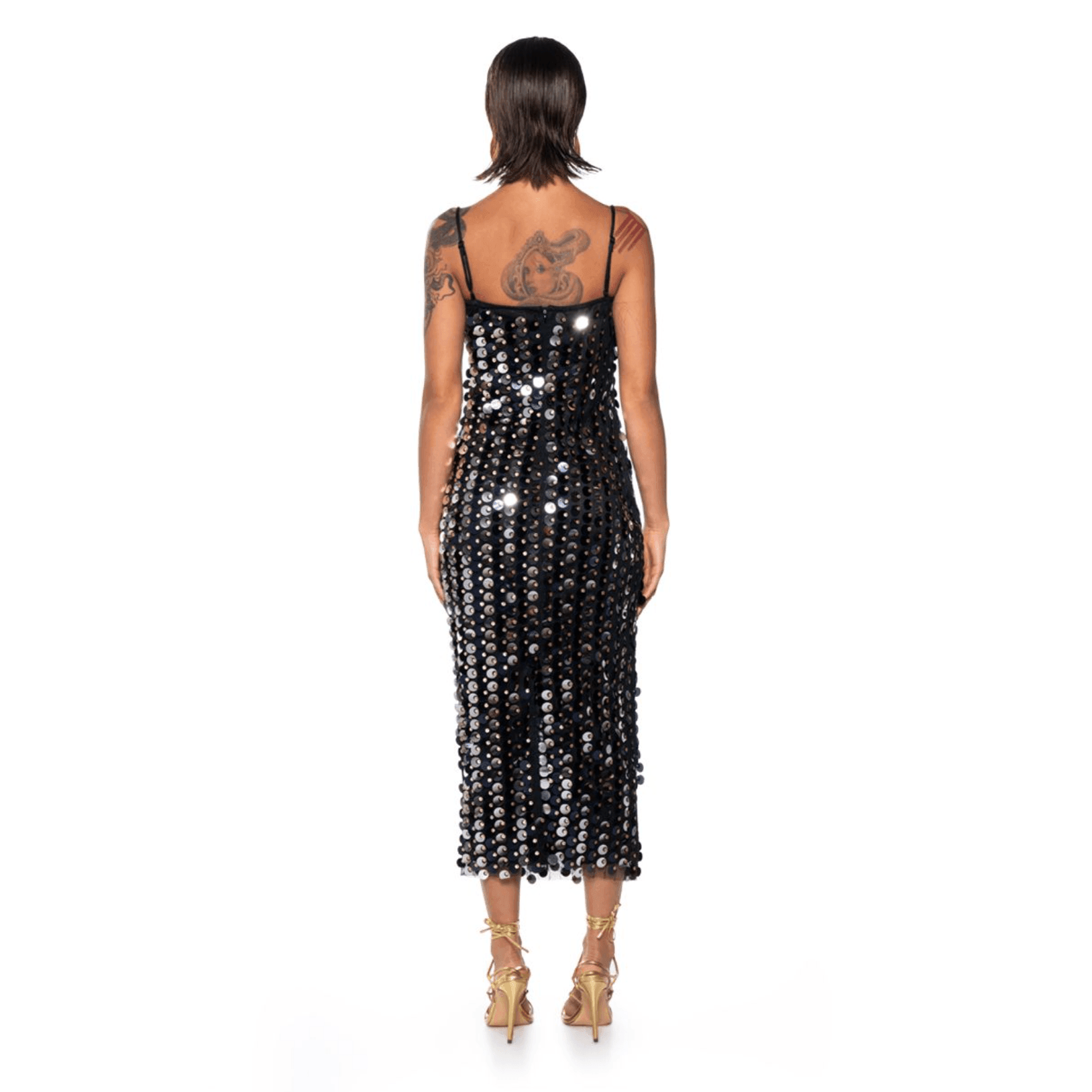 Hanan Hologram Sequin Midi Dress - White / S - Be My Shine