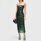 Hanan Hologram Sequin Midi Dress - White / S - Be My Shine