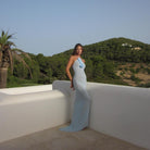 Harlow Blue Mesh Maxi Dress - Sky Blue / XS - Be My Shine
