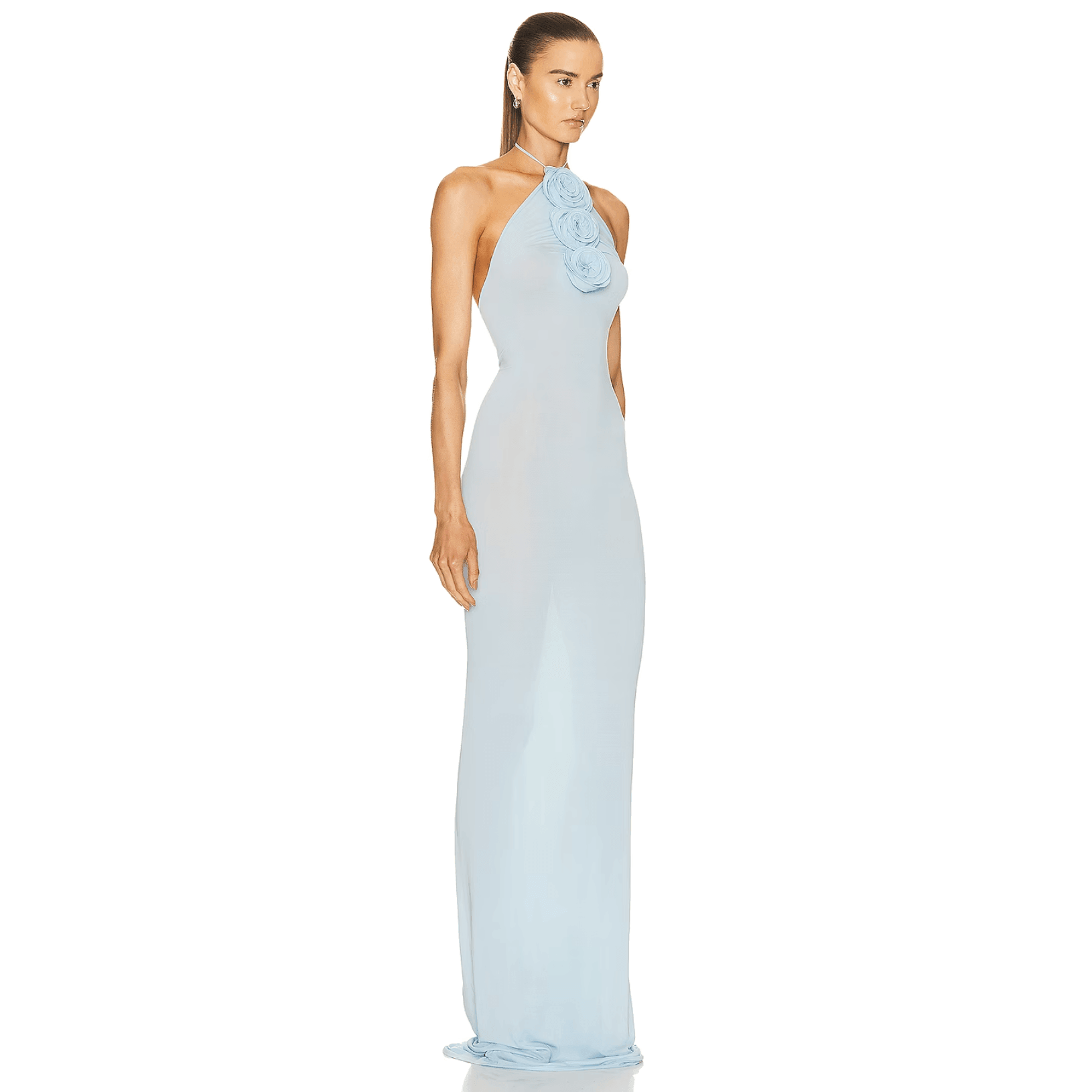 Harlow Blue Mesh Maxi Dress - Sky Blue / XS - Be My Shine