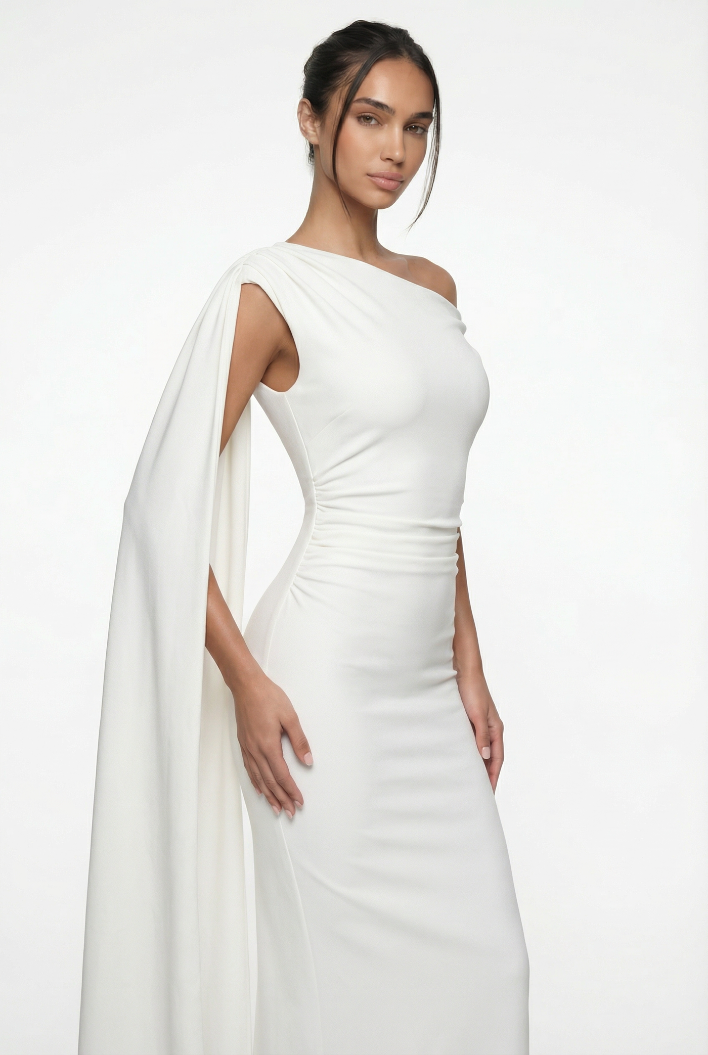Selma Drape Maxi Dress – White