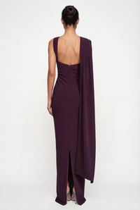 Selma Drape Maxi Dress – Plum
