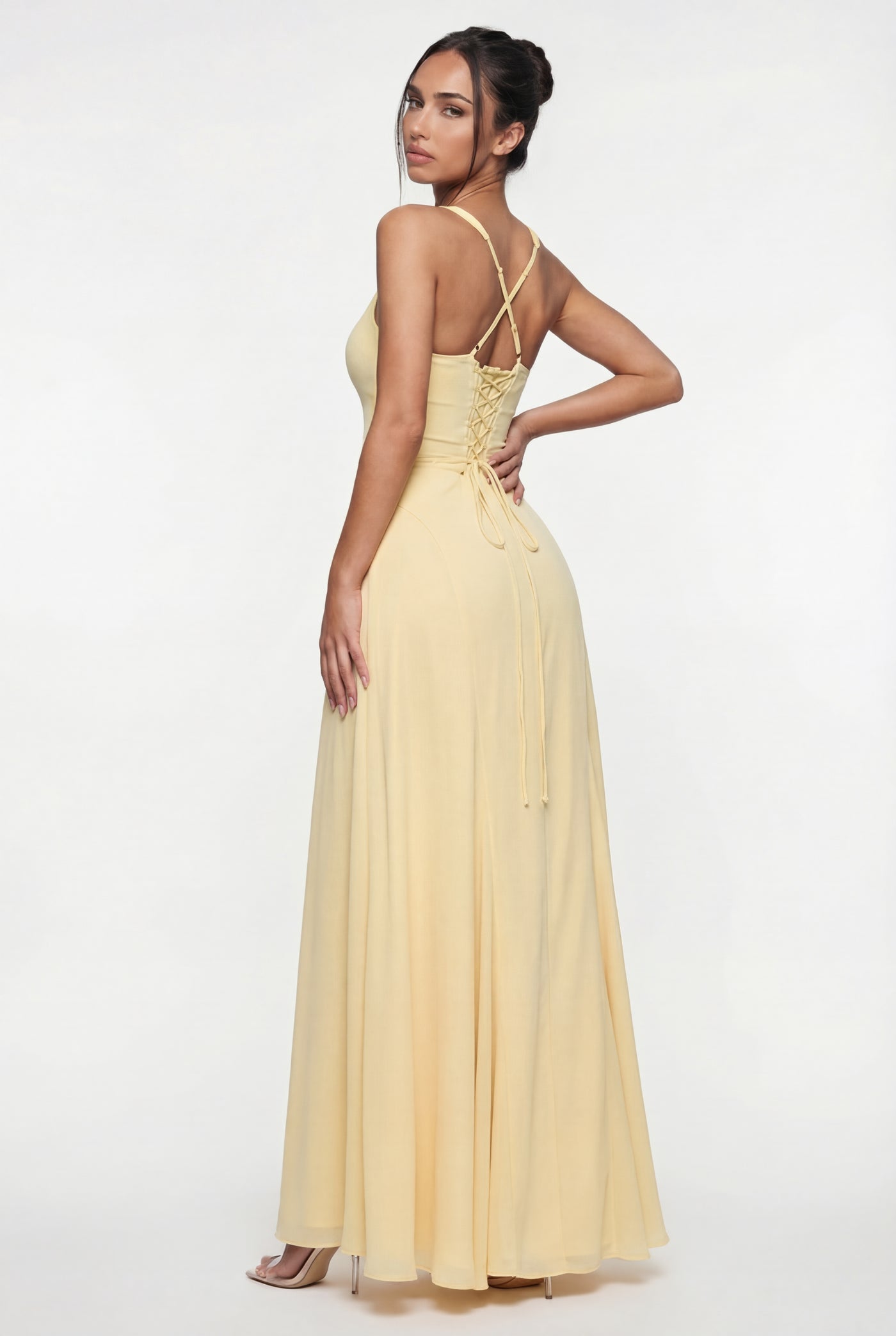 Jasiel Corset Back Maxi Dress – Yellow