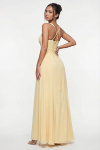 Jasiel Corset Back Maxi Dress – Yellow