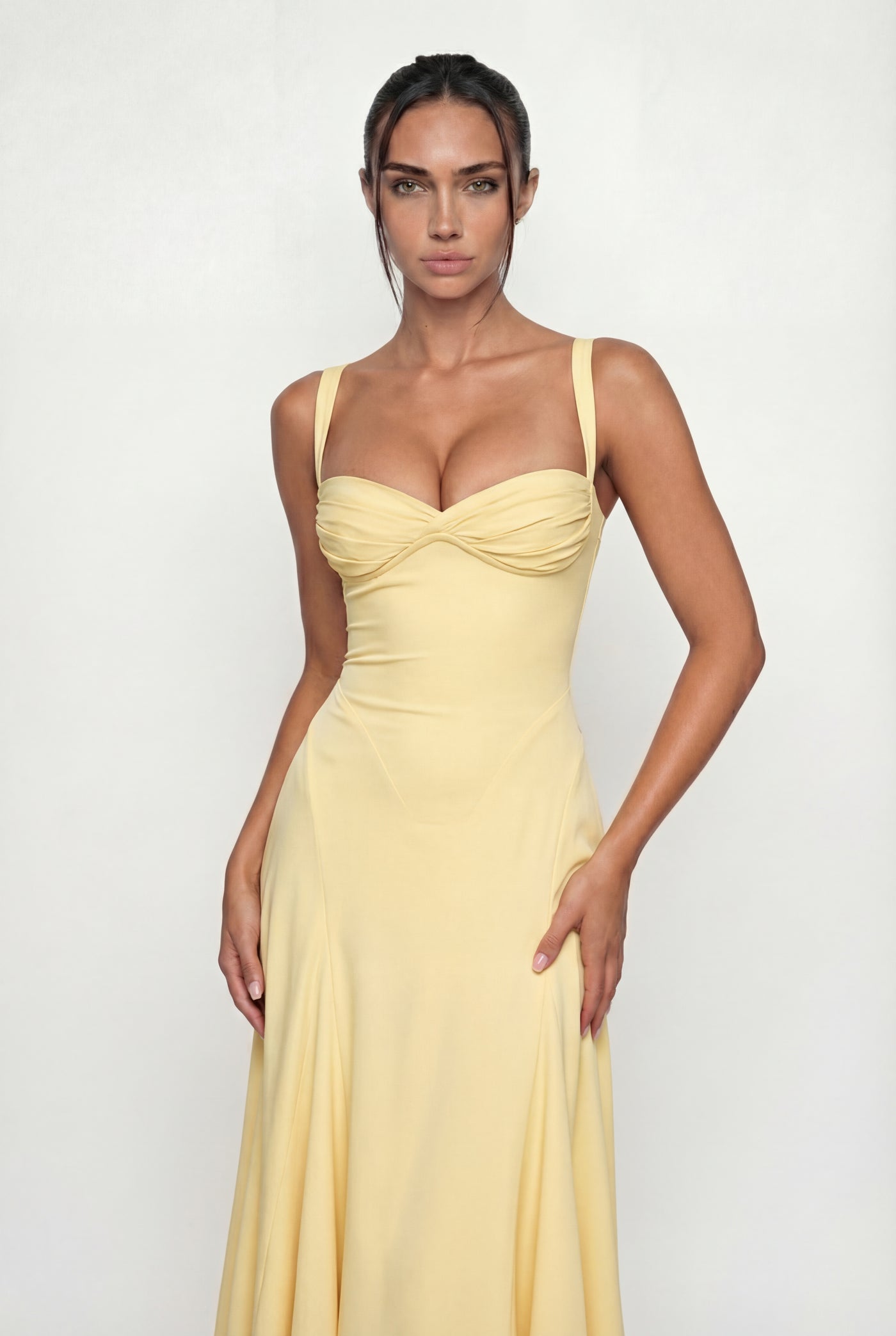 Jasiel Corset Back Maxi Dress – Yellow