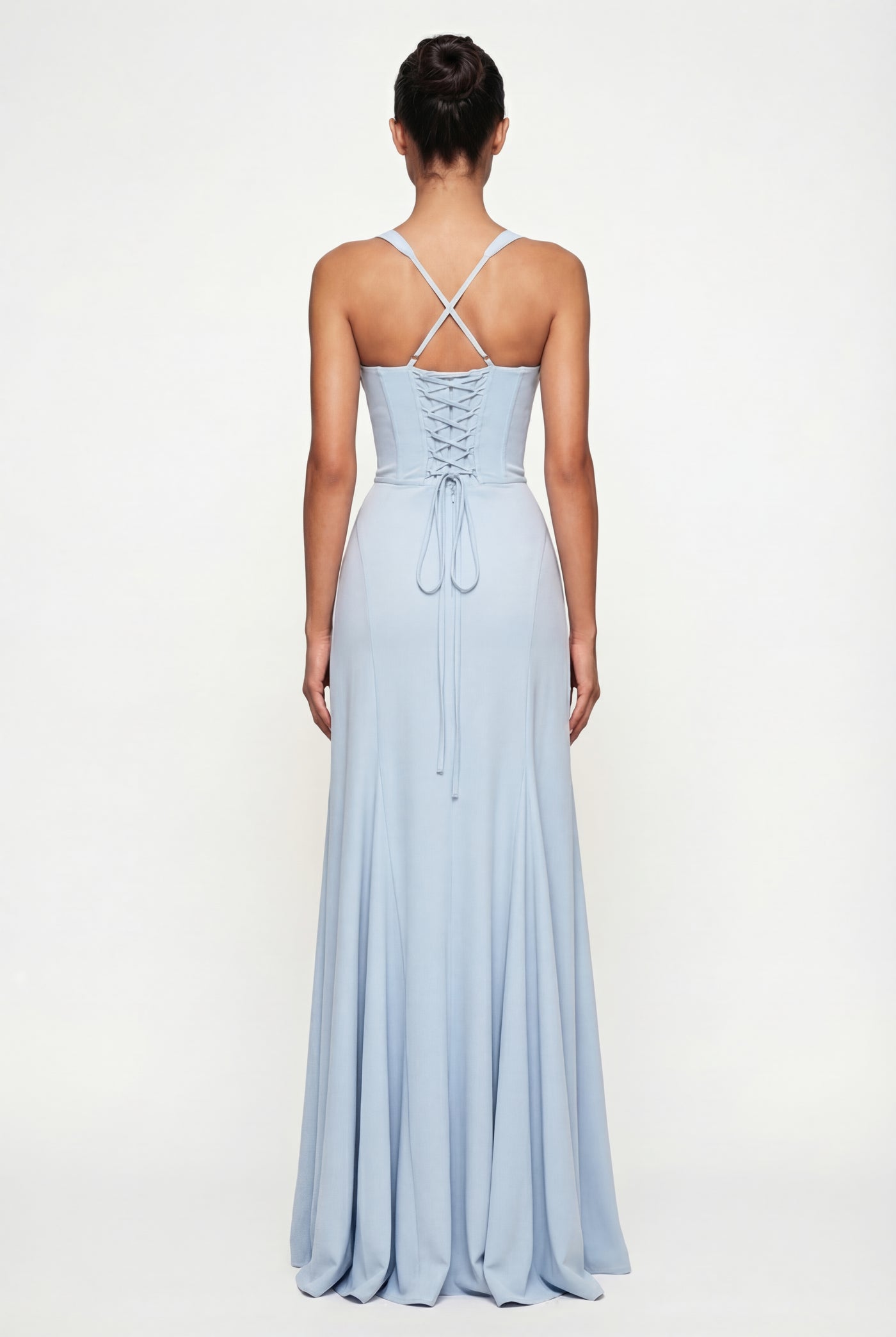 Jasiel Corset Back Maxi Dress  – Blue