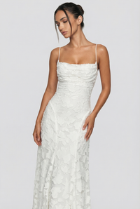 Wisteria Floral Maxi Dress - White