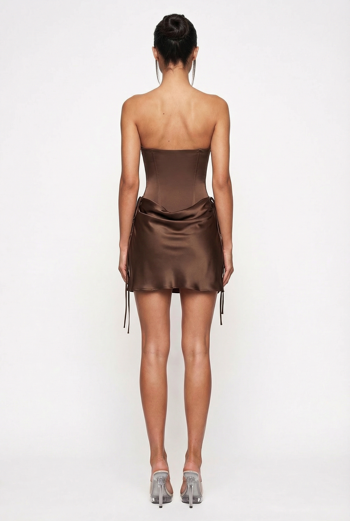 Roisin Strapless Mini Dress – Brown
