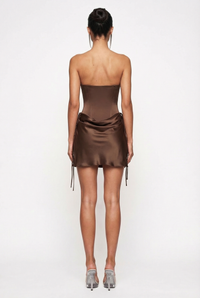 Roisin Strapless Mini Dress – Brown