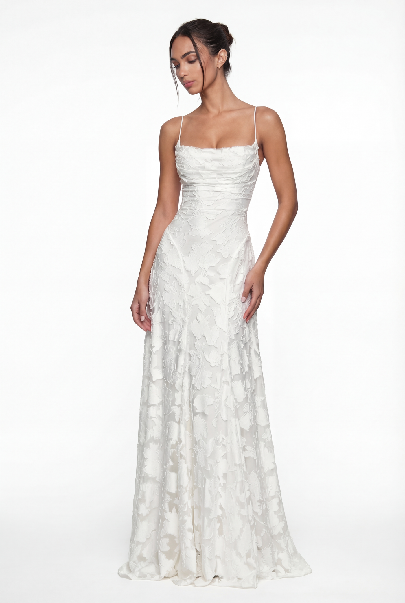 Wisteria Floral Maxi Dress - White
