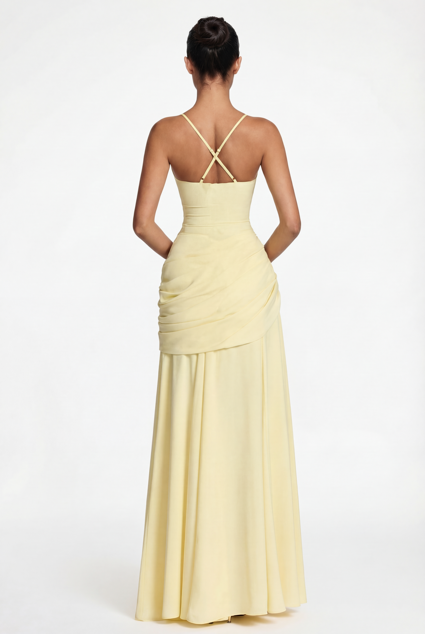 Carlina Draped Maxi Dress – Yellow