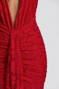 Lorrie Halter Maxi Dress – Red