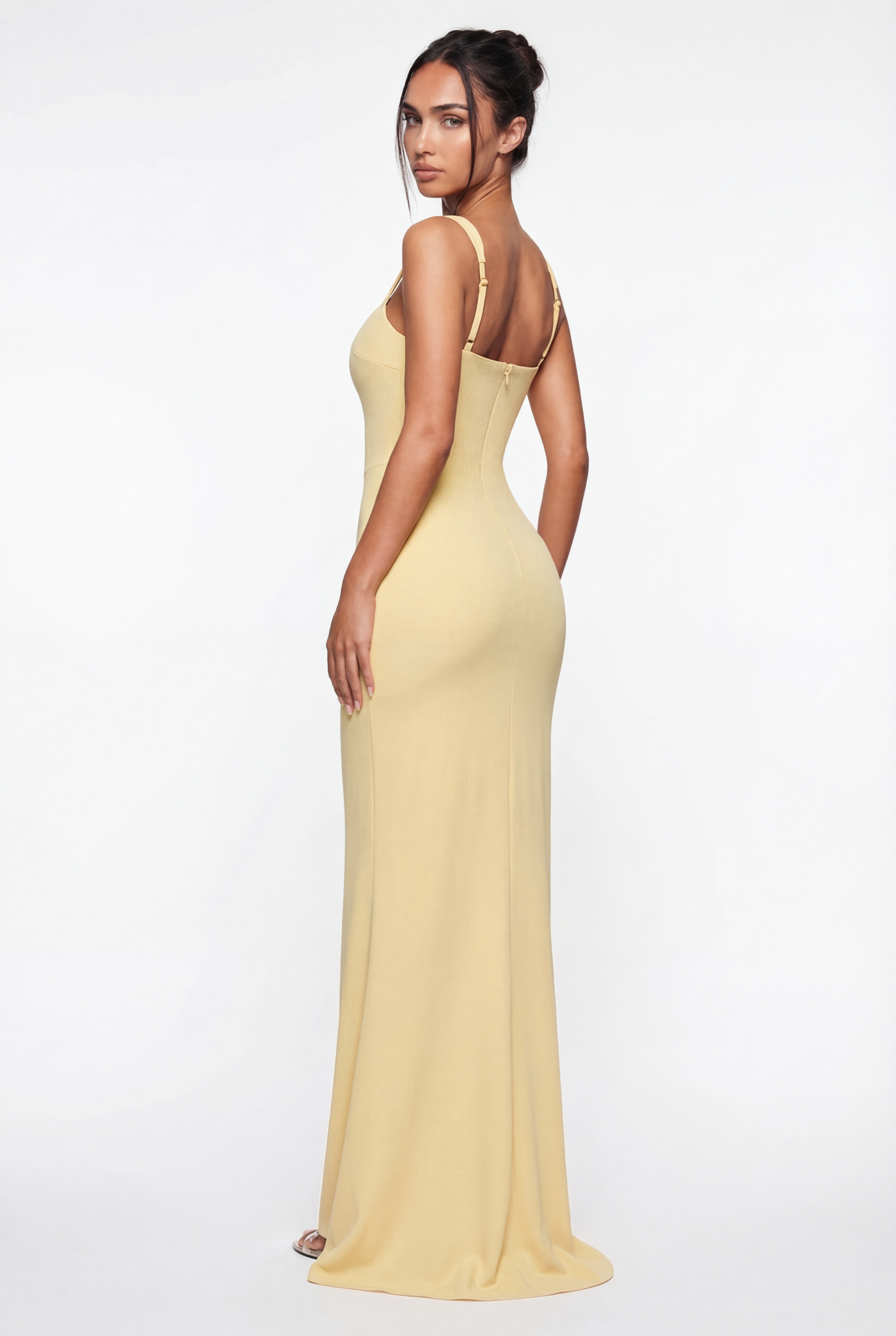 Nicole Square Neck Draped Maxi Dress – Yellow