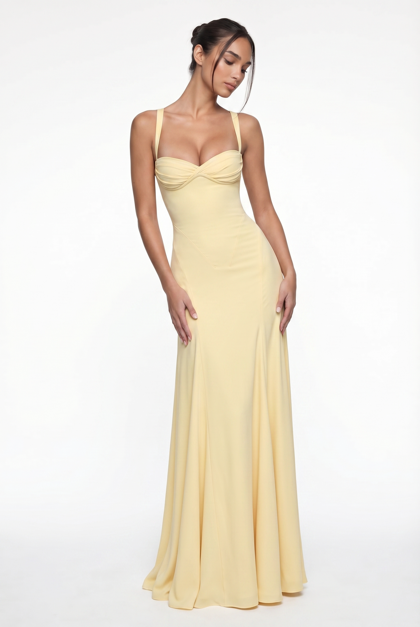 Jasiel Corset Back Maxi Dress – Yellow