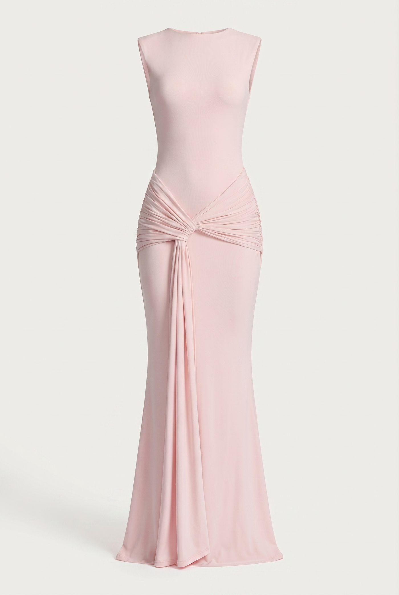 Glinda Sculpted Draped Maxi Dress - Pink