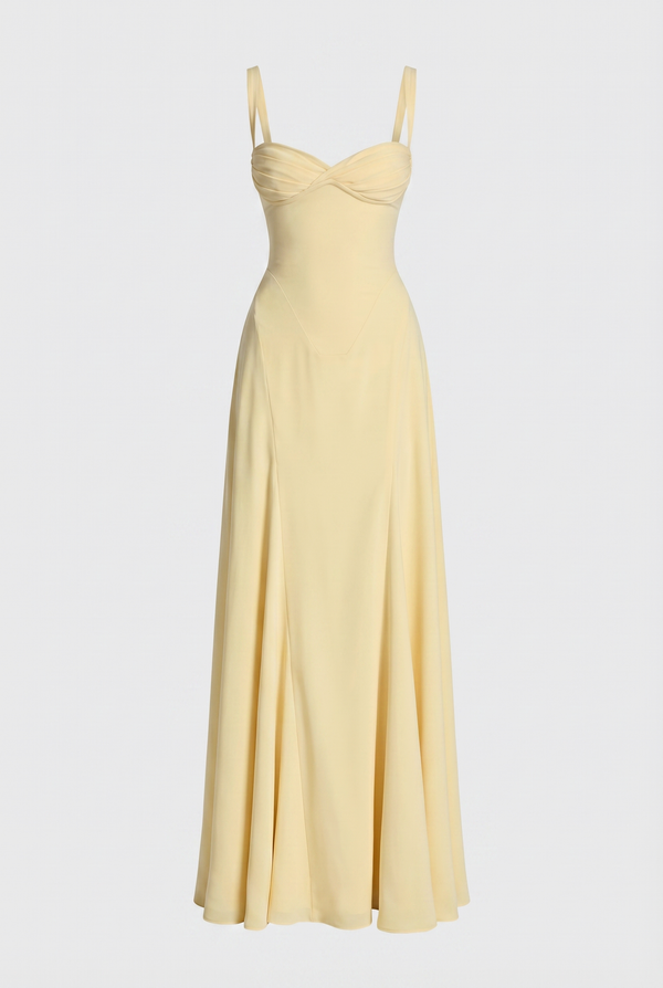 Jasiel Corset Back Maxi Dress – Yellow