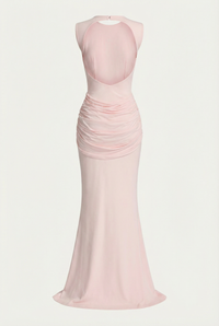 Glinda Sculpted Draped Maxi Dress - Pink