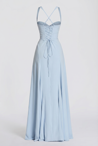 Jasiel Corset Back Maxi Dress  – Blue