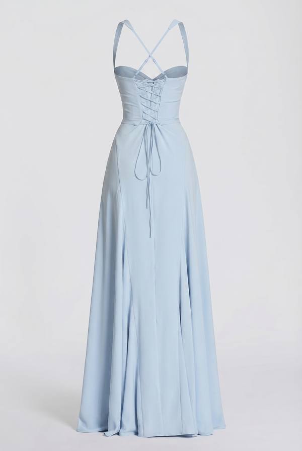 Jasiel Corset Back Maxi Dress  – Blue