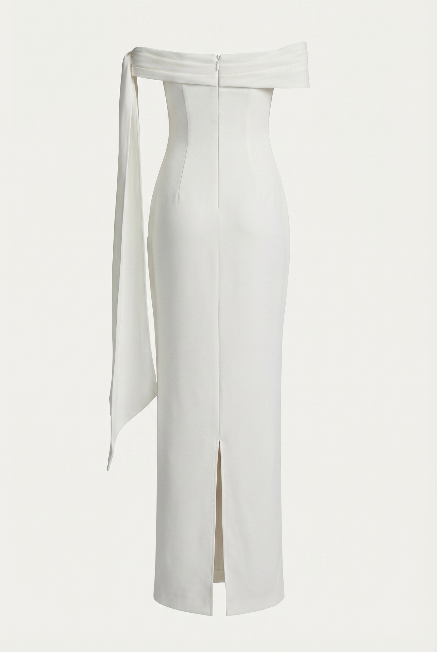 Nadine Off-Shoulder Draped Maxi Dress – White
