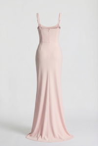 Nicole Square Neck Draped Maxi Dress – Pink