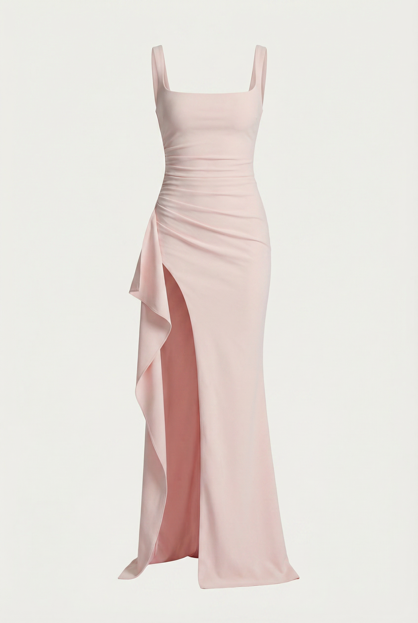 Nicole Square Neck Draped Maxi Dress – Pink