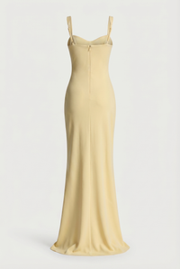 Nicole Square Neck Draped Maxi Dress – Yellow