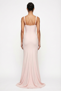 Nicole Square Neck Draped Maxi Dress – Pink