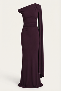 Selma Drape Maxi Dress – Plum