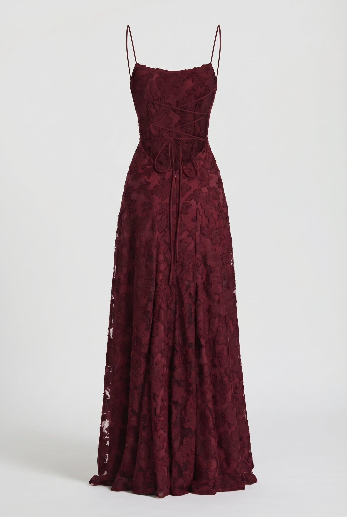 Wisteria Floral Maxi Dress – Burgundy