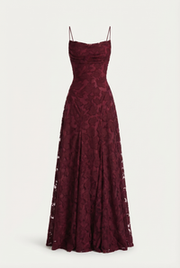 Wisteria Floral Maxi Dress – Burgundy