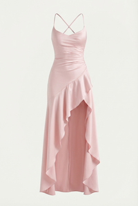 Stella Strappy Back Satin Maxi Dress – Pink