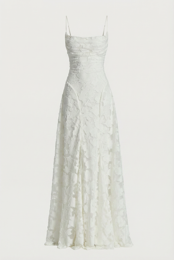 Wisteria Floral Maxi Dress - White