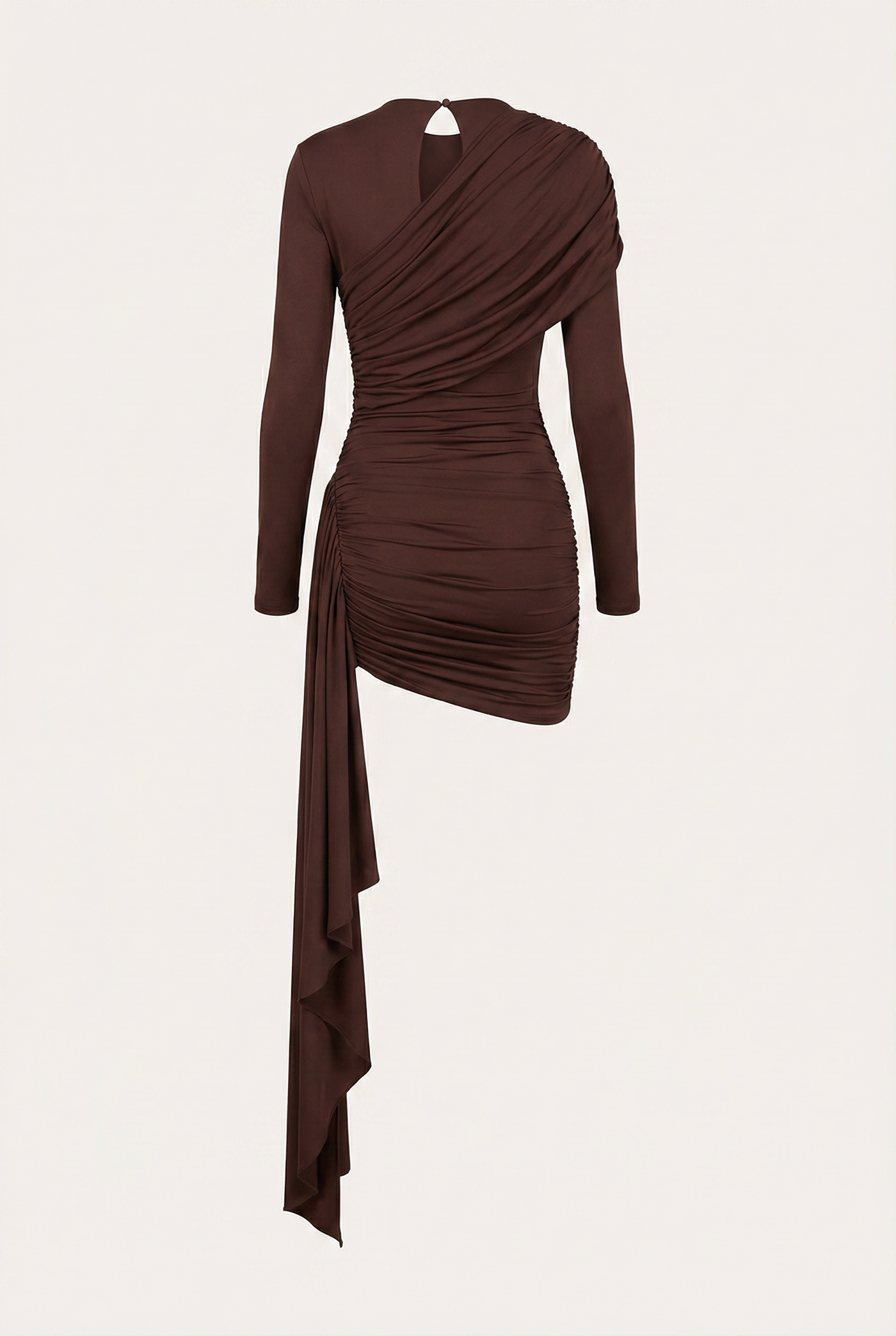 Alice Draped Sculpt Mini Dress - Brown