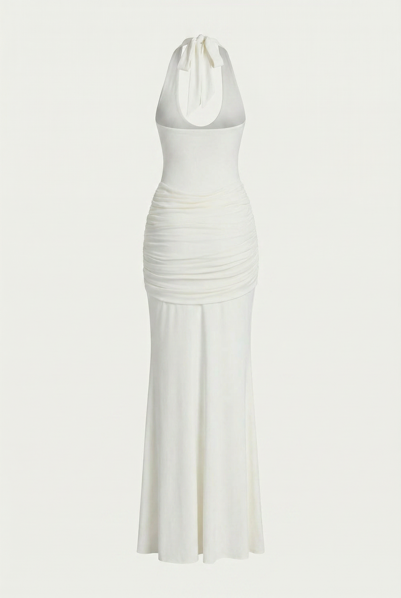 Amandine Halter Sculpt Maxi Dress - White