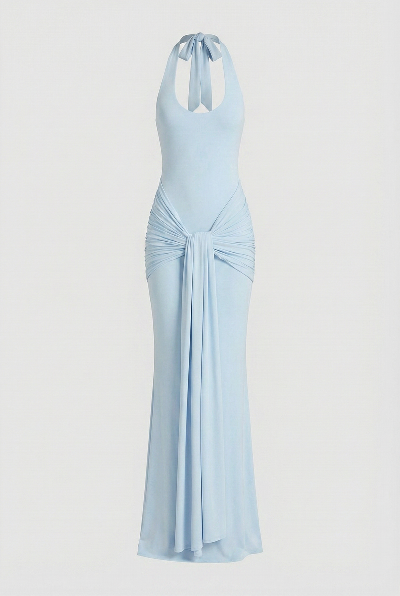 Amandine Halter Sculpt Maxi Dress - Blue