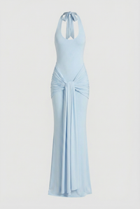 Amandine Halter Sculpt Maxi Dress - Blue