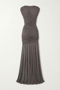Amaya Sculpted Drape Maxi Dress - Gray