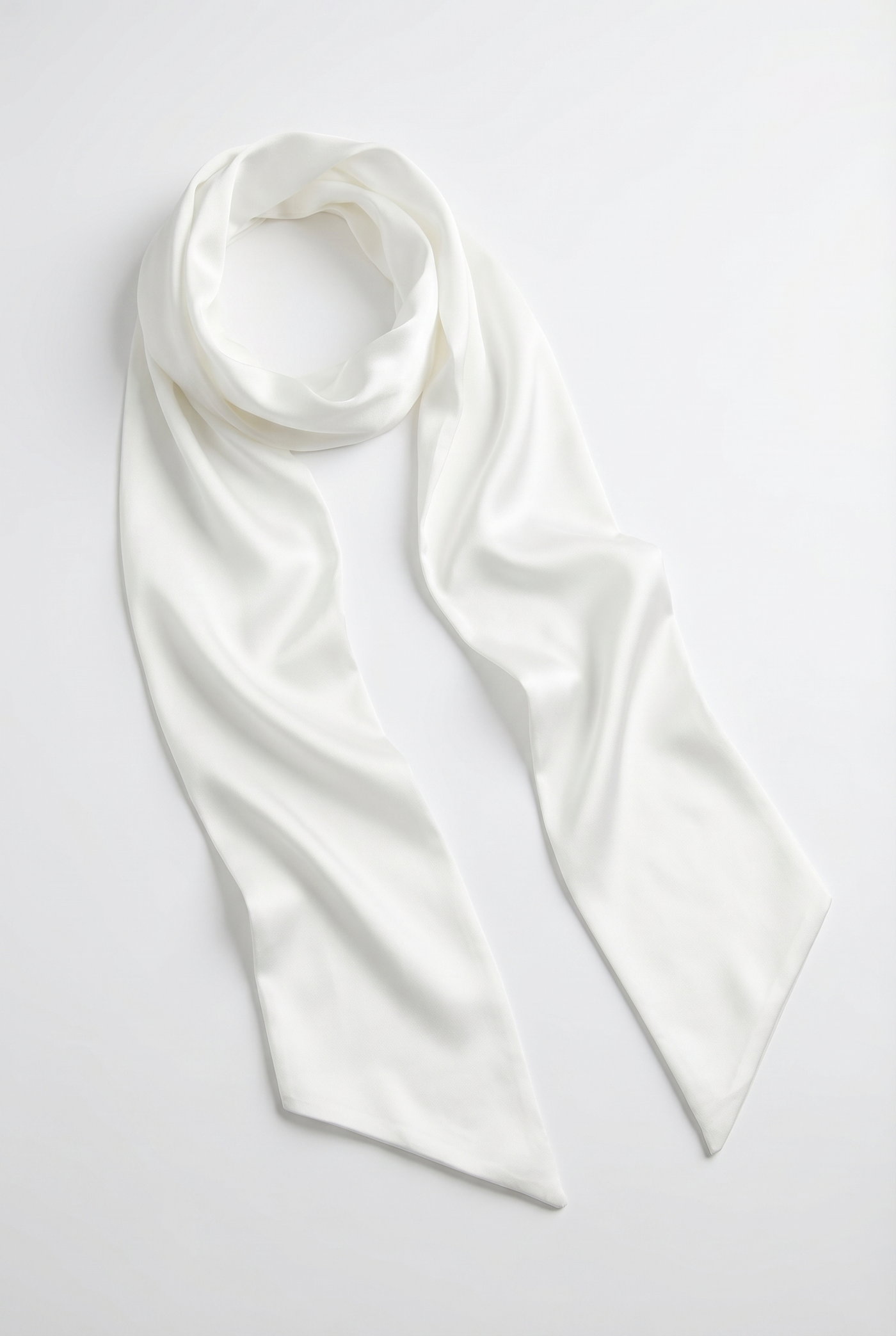 Blanca Draped Satin Corset Mini Dress with Scarf – White