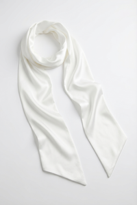 Blanca Draped Satin Corset Mini Dress with Scarf – White