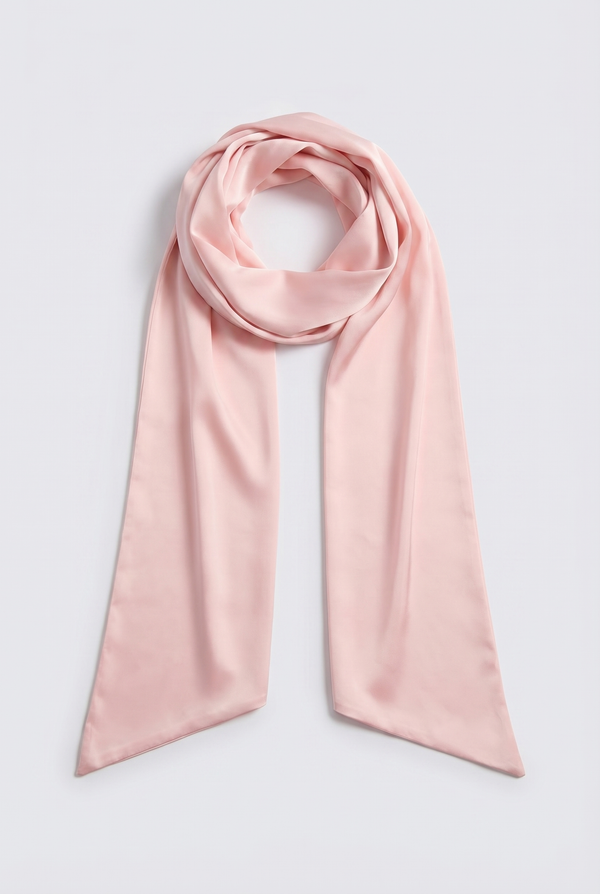 Blanca Draped Satin Corset Mini Dress with Scarf – Pink