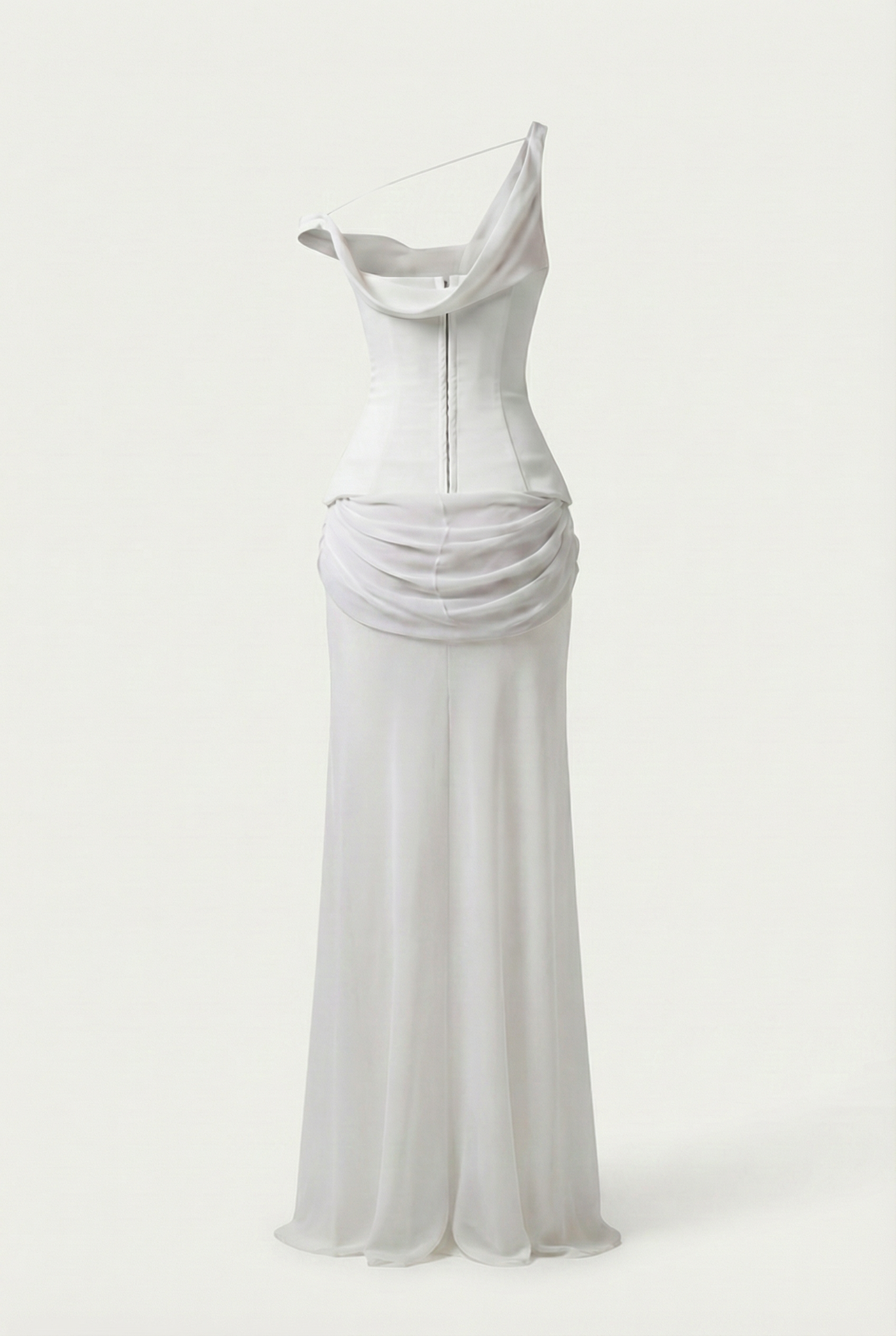 Carah Sheer Maxi Dress with Detachable Corset – White