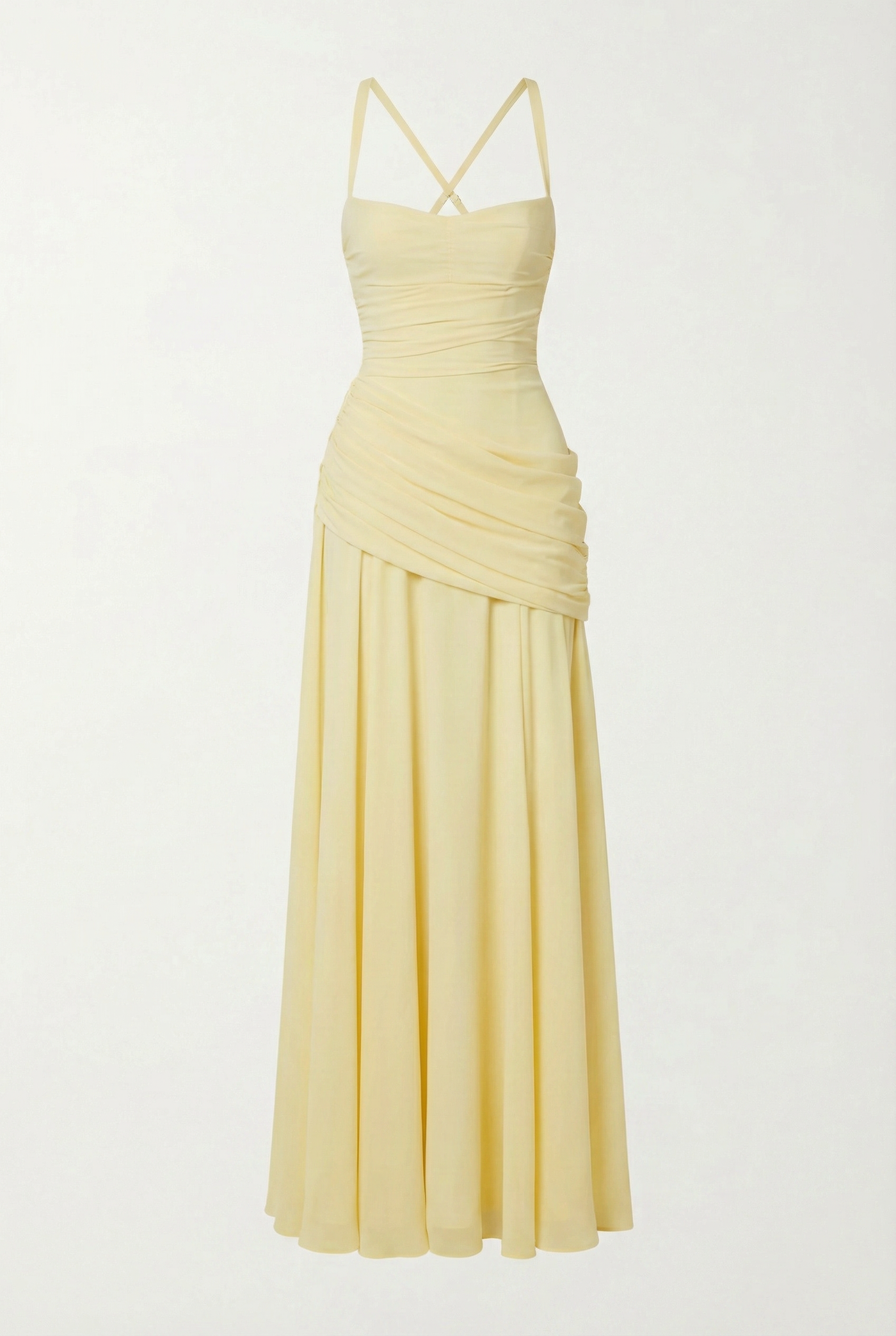 Carlina Draped Maxi Dress – Yellow