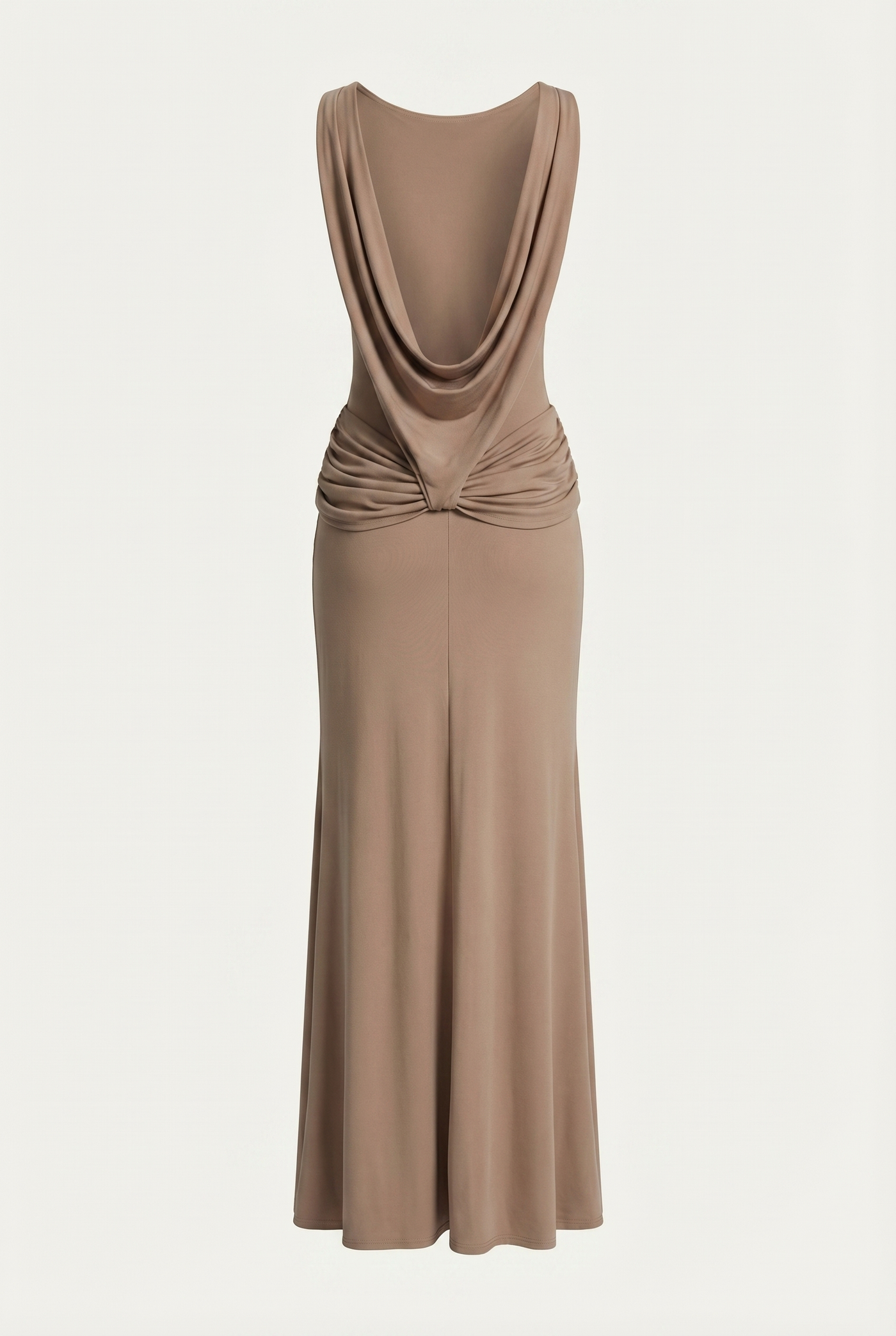 Corey Draped Open-Back Maxi Dress – Khaki