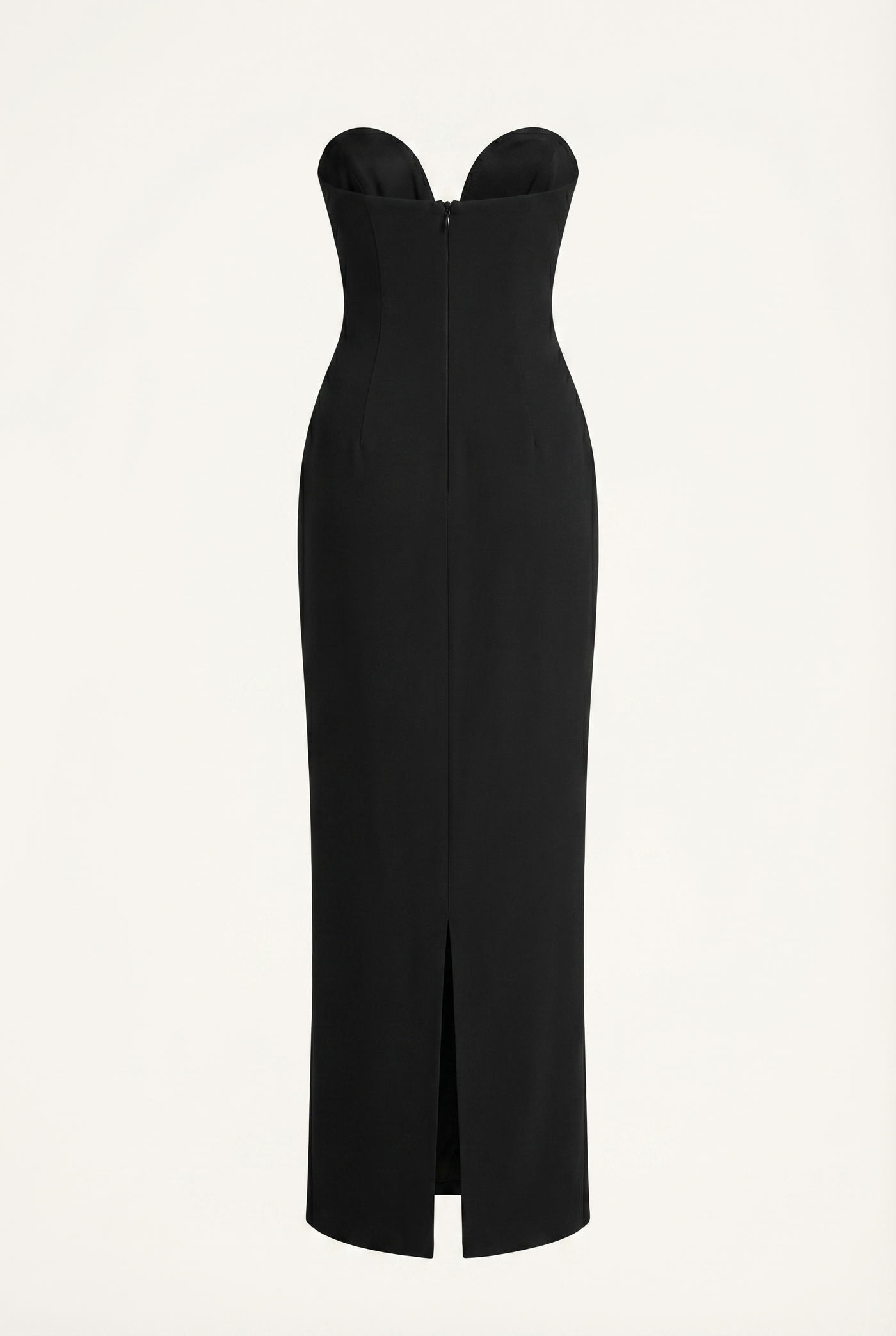 Esther Strapless Maxi Dress with Sheer Scarf – Black